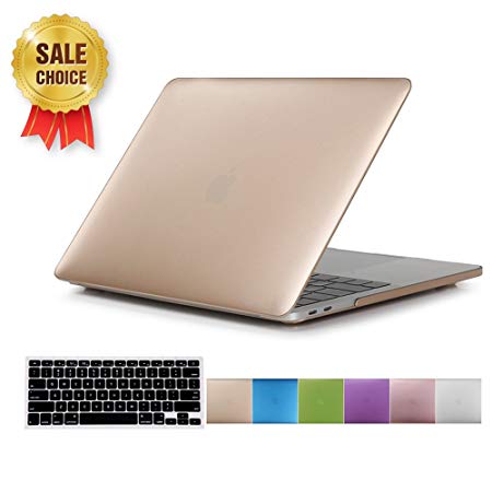 MacBook Pro Retina 15-inch Case, Soundmae 2in1 Ultra Slim Metallic Matte Hard Case Cover With Keyboard Skin Cover for MacBook Pro 15.4" Retina[A1398] - Metallic Gold