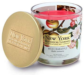 New York Botanical Garden by Chesapeake Bay Candle Decorative 2-Wick Jar with Lid, Wild Crabapple