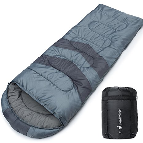 MalloMe Single Camping Sleeping Bag – 4 Season Warm Weather and Winter, Lightweight, Waterproof – Great for Adults & Kids - Excellent Camping Gear Equipment, Traveling, and Outdoor Activities