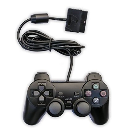 Old Skool PS2 Analog Controller Dual Shock for Sony PlayStation 2 Black