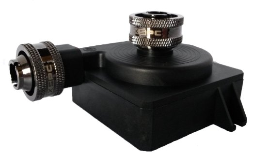 ModTek Silence: Advanced Cooling System Pump, With XSPC G1/4" to 1/2" ID, 3/4" OD Compression Fitting (Black Chrome) V2