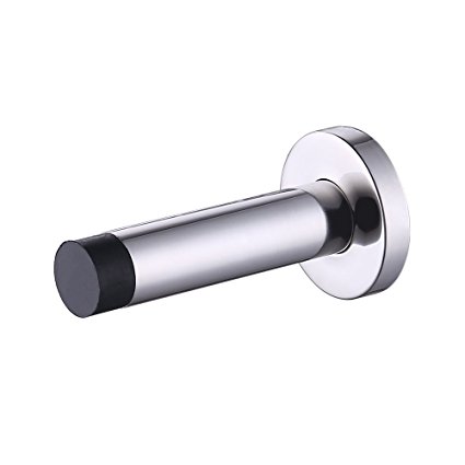 KES Door Stopper, Door Stop Bumper Wall protector Sound Dampening SUS 304 Stainless Steel Wall Mount, Polished Finish, HDS209