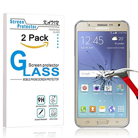 Galaxy J7 Screen Protector - KATIN [2-Pack] Samsung Galaxy J7 (2016) , 3D Touch Compatible 9H Premium Tempered Glass with Lifetime Replacement Warranty