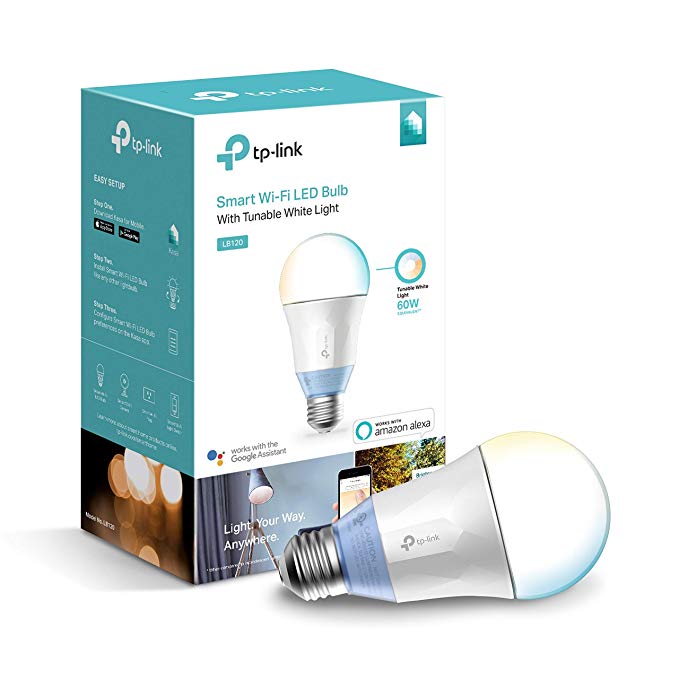 Kasa Smart Wi-Fi LED Light Bulb by TP-Link, Tunable White, Dimmable, A19, No Hub Required, Works with Alexa & Google Assistant (LB120) (Ceritifed Refurbished)