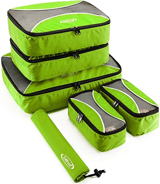 G4Free 4Pcs/6Pcs Set Packing Cubes, Travel Luggage Packing Organizers with Laundry Bag