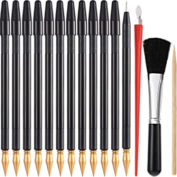 Tatuo 27 Pieces Scratch Tools Set with Scratch Color Pen Stick Scraper Black Brush for Art Paper Painting