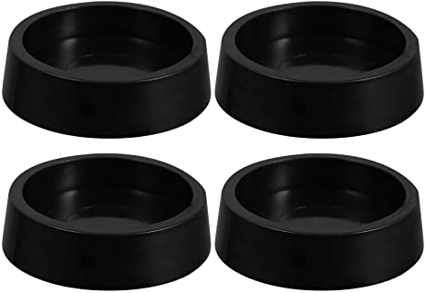 DOITOOL 4pcs Furniture Caster Cups Round for Hard Floors Carpet Base Rubber Furniture Cups Non Skid Furniture Wheel Stoppers Black