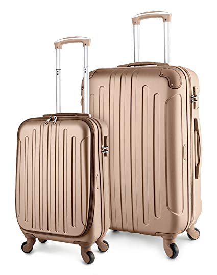 TravelCross Victoria Luggage Lightweight Spinner Set - Champagne, 2 piece (20'' / 28'')