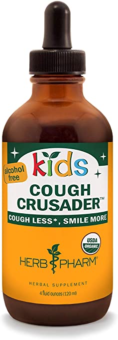 Herb Pharm Kids Certified-Organic Alcohol-Free Cough Crusader Liquid Herbal Formula, 4 Ounce