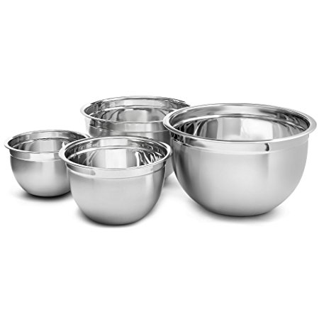 Ybm Home Deep Professional Quality Heavy Duty Stainless Steel Mixing Bowls for Serving Mixing Cooking and Baking - Set of 4(3,5,8 and 12 Quart) 1170-71-72-73set (1, 4 piece set)