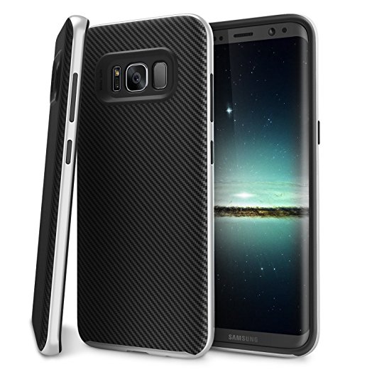 Galaxy S8 Case, BASSTOP PREMIUM BUMPER Style Dual Layer Premium Case Slim Fit Heavy Duty Protective Cover for Samsung Galaxy S8 (Silver)