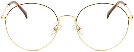 Cyxus Blue Light Blocking Glasses For Women Men UV Filter Computer Glasses Classic Metal Round Frame Gaming Reading Eyewear (Gold,8090)