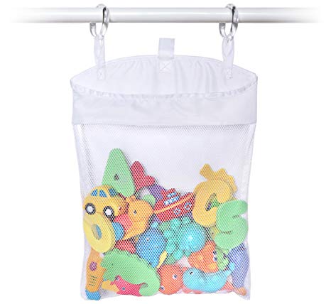 Toyganizer Hanging Bath Toy Organizer (White) - No Suction Cups Needed
