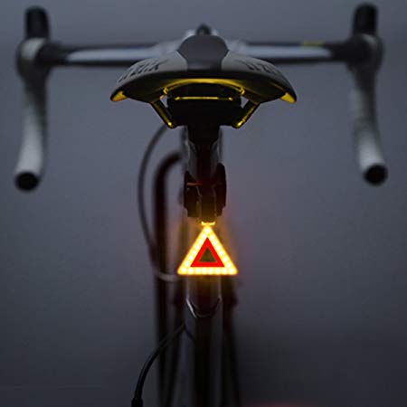 OUTERDO Rear Bike Light, New Version 12 Constellations Rechargeable Bike Taillight 70lm LED Bicycle Red&Blue Taillight with 8 Modes Super Bright 300mAh Fits on Any Road Bikes, Helmets, Cycling Safety