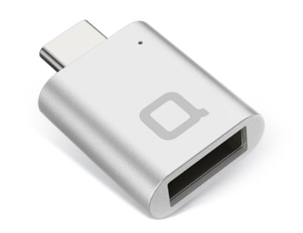 Worlds Smallest USB-C to USB-A Full Aluminum Mini Adapter Designed in Germany for new Macbook - Silver