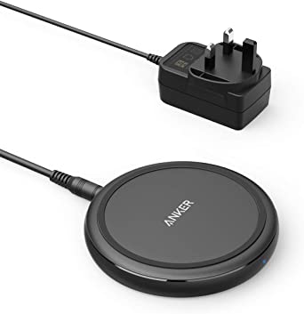 Anker Wireless Charger with Power Adapter, PowerWave II Pad, Qi-Certified 15W Max Fast Wireless Charging Pad for iPhone 11, 11 Pro, Xs, Xs Max, XR, X, 8, Galaxy S10 S9 S8, Note 10 Note 9 Note 8 & More