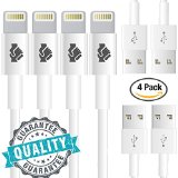 Apple MFi Certified Lightning Cable iPhone 6 Cord Charging Connector by Trusted Cables 4 Pack - 8 Pin to USB Cable - 3ft  1m for iPhone 6 6Plus 5s 5c 5 iPad Air Air2 Mini Mini2 iPad 4th Gen iPod Touch 5th gen and iPod Nano 7th Gen - Compatible With iOS 8 and Comes with Trusted Lifetime Guarantee
