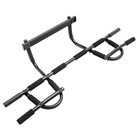 Dr. Health (TM) Chin Up Bar Multi-Grip Pull Up Bar Doorway Trainer for Home Gym, Holds Up to 330 lb