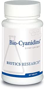 Biotics Research Bio Cyanidins Loaded with Oligomeric Proanthocyanidin Compounds OPC, Radiant Skin, Botanically Based Antioxidant Support, Heart Health, Polyphenols from Pine, 60 Tabs