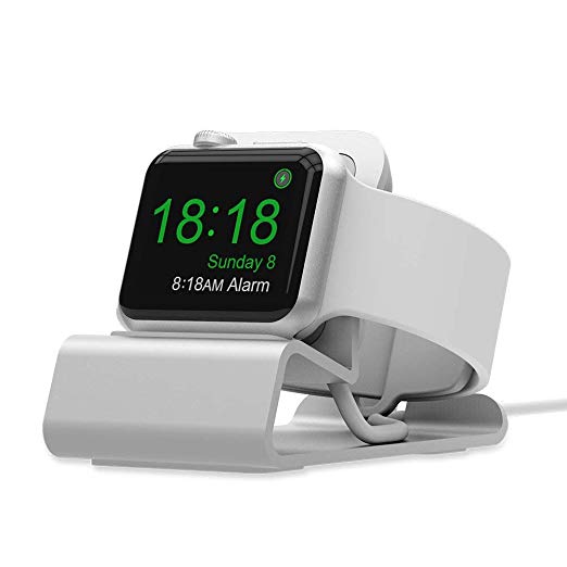 Charging Stand/Dock/Station Compatible with Apple Watch Series 3 2 1 / Nike ,Aluminum Docking Holder,Magnetic Charger and Cable are not Included - Silver