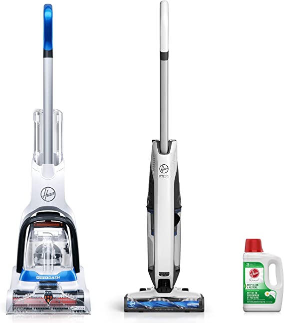 Hoover ONEPWR Evolve Pet Cordless Small Upright Lightweight Stick Vacuum, Carpet Hardfloor, BH53420V, PowerDash Compact Carpet Cleaner, FH50700, Cleaning Shampoo, Machine Solution Formula, AH30924