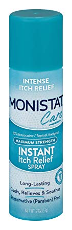 Monistat Care Instant Itch Relief Spray | 2 Ounce | Maximum Strength Formula with 20% Benzocaine | Packaging May Vary