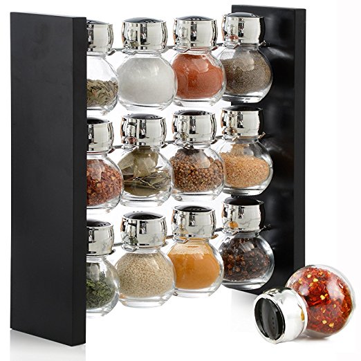 Spice Rack Stand Holder with 12 Bottles | Sleek & Attractive Stand holder Keep a Dozen Flavors Close at Hand (Spices Not Included)
