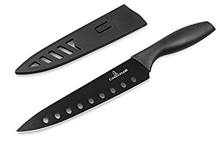 Culina® 20.3cm Nonstick Carbon Steel Sushi Knife with Sheath, Black