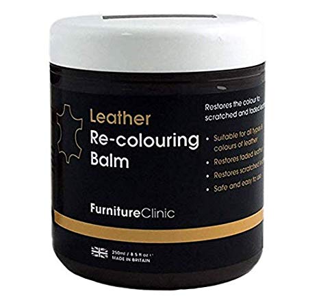 Leather Re-Coloring Balm – Renew and Restore Color to Faded and Scratched Leather | for Furniture, Cars and Clothing 8.5 Fl. Oz. (250ml) (Furniture Black)
