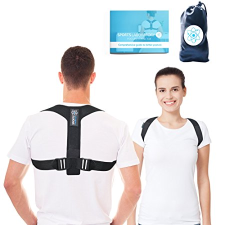 SPORTS LABORATORY Posture Corrector PRO  Adjustable Clavicle Support Brace for Men & Women … (Regular (36-43 inch))