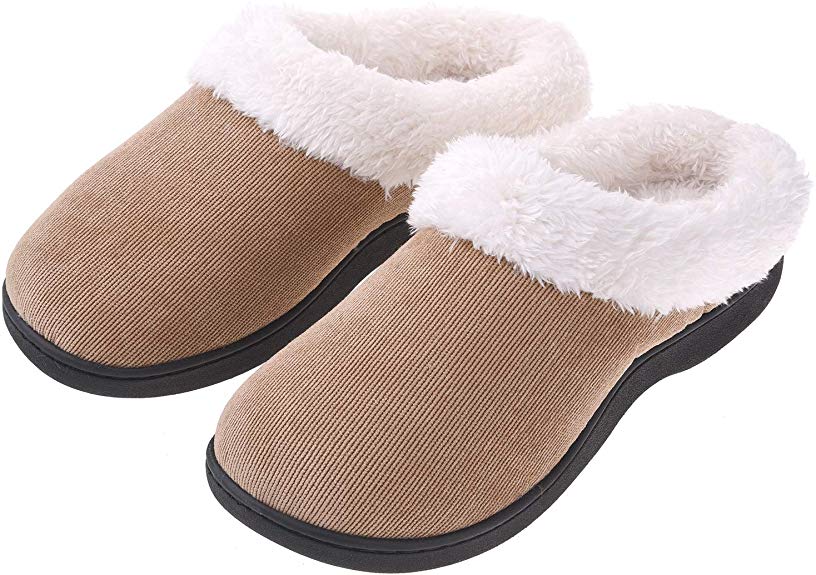 Women's Slippers House Shoes Fuzzy Fluffy Clog Slip On Memory Foam Indoor Outdoor