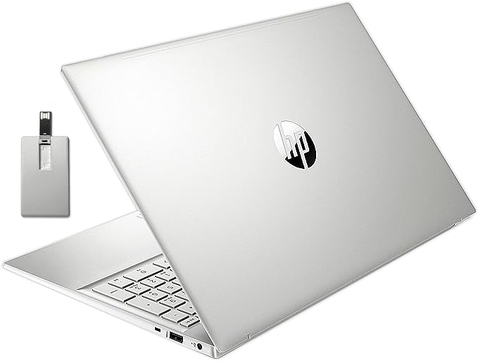 HP 15.6” HD Student Laptop, Intel Pentium Silver N5030, 32GB RAM, 1TB PCIe SSD, Intel UHD Graphics, HD Webcam, Numpad, Wi-Fi 5, Bluetooth, Windows 11, Silver, 32GB USB Card