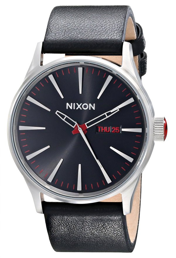 Nixon Men's A105 Sentry 42mm Stainless Steel Leather Quartz Movement Watch