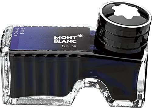 Montblanc Ink Bottle Royal Blue 105192 – Bottled Refill Ink in Blue for Fountain Pens – High Quality and Quick-Drying – 60ml