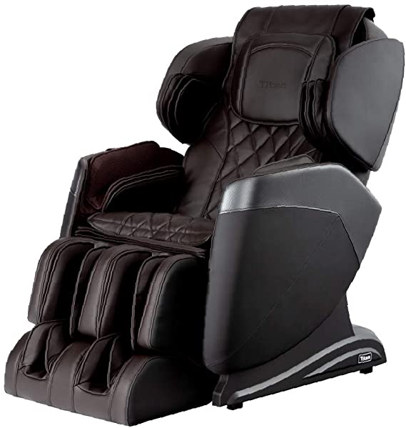TITAN Optimus 3D Zero Gravity 3D SL-Track Massage Chair, 36 Airbag Compression, Automatic Extendable Footrest up to 7.5” (Brown)