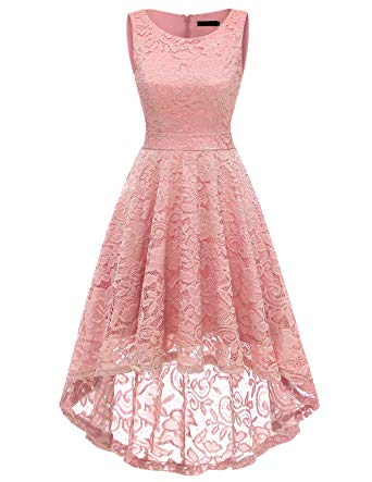 DRESSTELLS Women's Homecoming Vintage Floral Lace Hi-Lo Cocktail Formal Swing Dress