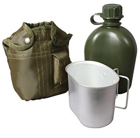 Rothco 3 Piece 1 Quart Canteen Kit With Cover & Aluminum Cup