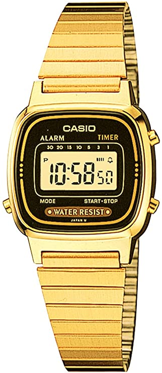 Casio Women's Core LA670WGA-1 Gold Stainless-Steel Quartz Watch with Digital Dial