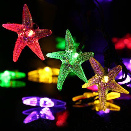 LUCKLED Original Starfish Solar String Lights, 20ft 30 LED Fairy Christmas Lights Decorative Lighting for Indoor/Outdoor, Garden, Home, Patio, Lawn, Party and Holiday Decorations(Multi-Color)