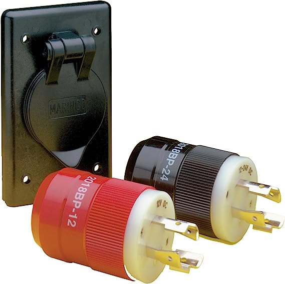 Marinco 2018PKG 4-Wire 12/24V Trolling Motor Plug & Charging System Package
