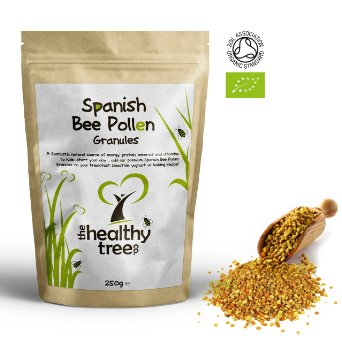 Gold Standard Spanish Bee Pollen | High in Vitamins C, B1, B2, B3, Iron, Zinc and Magnesium | 250g Pouch | Highest Quality Pure Bee Pollen Granules by TheHealthyTree Company