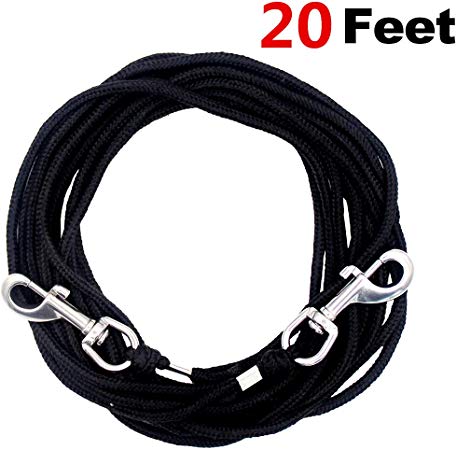 OFPUPPY Cat Tie Out Pet Rope Leash - Nylon Braided Cat Lead for Outside, Black,