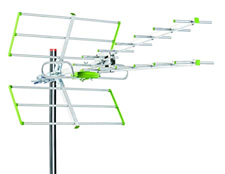 Tree New Bee Out Door TV Attic HDTV UHF Antenna up to 100 Mile, VHF/UHF Channels - Long Range with Compact Design -– Optimized for FULLHD 1080p and 4K Ready