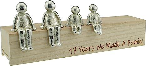 17th Anniversary Idea - 17 Years We Made A Family Metal Ornament - Choose Your Family Combination (2 Children)