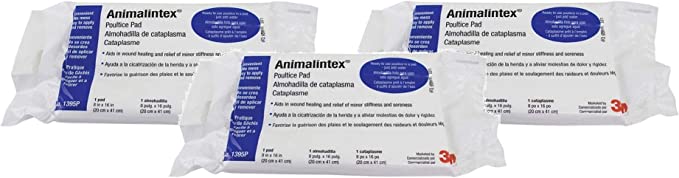 3M 3 Pack of Animalintex Poultices, 8 by 16 Inches, for Horses and Dogs