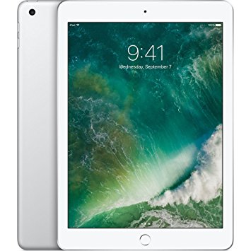 Apple iPad with WiFi, 128GB, Silver (2017 Model)