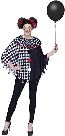 Fun World Women's Scary Clown Poncho Costume