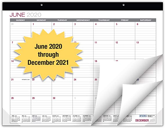 Professional Desk Calendar 2020-2021: Large Monthly Pages - 22"x17" - Runs from June 2020 Through December 2021 - Desk/Wall Calendar can be Used Throughout 2020-2021
