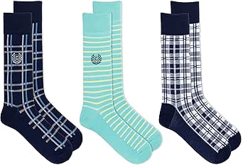 Chaps Men's Casual Fashion Cushioned Crew Socks-3 Pair Pack-Classic Designs with Stretch Blend