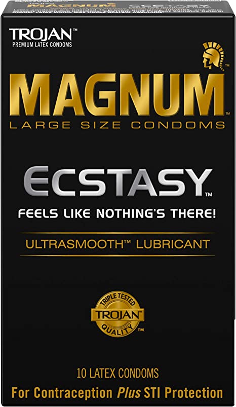 Trojan Magnum Ecstasy Ultrasmooth Lubricant,10-count